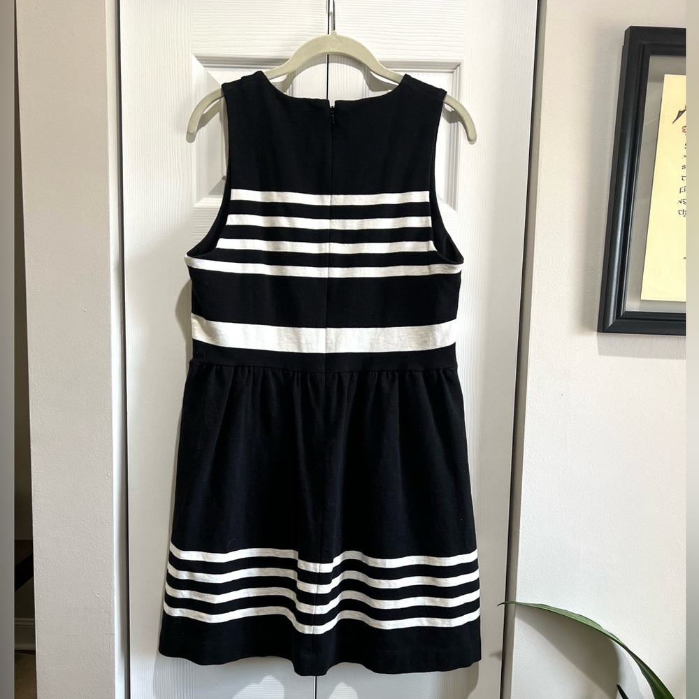 J. Crew Factory Black with White Stripes Dress